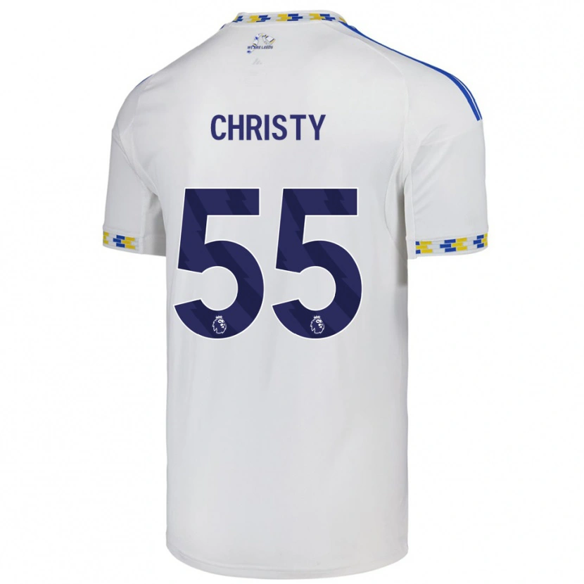 Danxen Bambino Maglia Harry Christy #55 Bianco Blu Kit Gara Home 2025/26 Maglietta