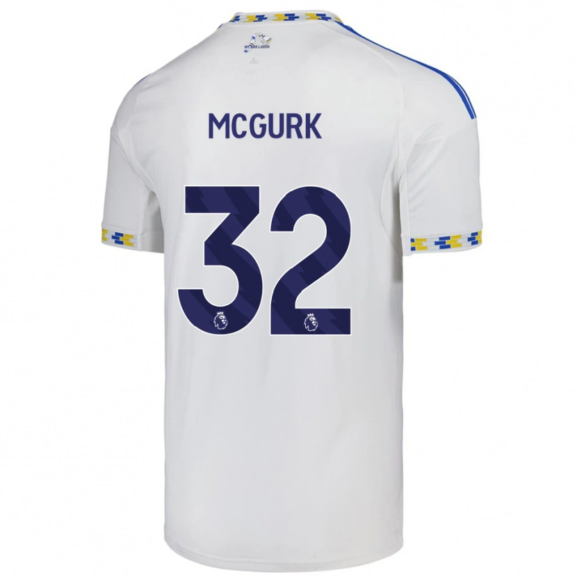 Danxen Bambino Maglia Sean Mcgurk #32 Bianco Blu Kit Gara Home 2025/26 Maglietta