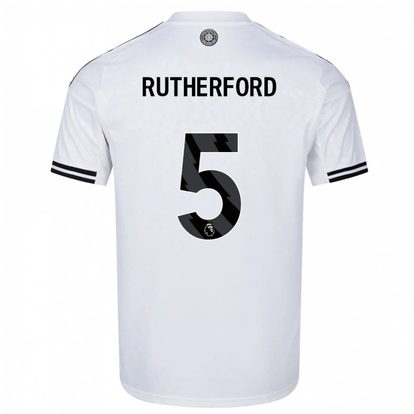 Danxen Bambino Maglia Leeta Rutherford #5 Bianco Nero Kit Gara Home 2025/26 Maglietta