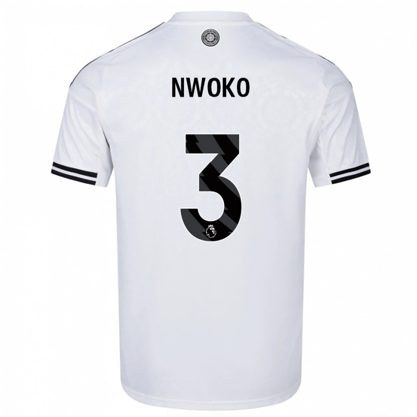 Danxen Bambino Maglia Chibuzo Nwoko #3 Bianco Nero Kit Gara Home 2025/26 Maglietta