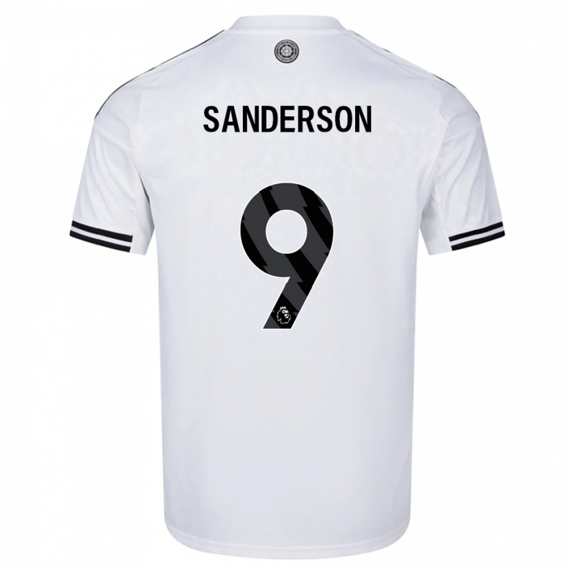 Danxen Bambino Maglia Oliver Sanderson #9 Bianco Nero Kit Gara Home 2025/26 Maglietta