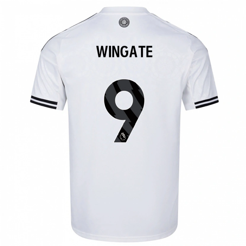 Danxen Bambino Maglia Tom Wingate #9 Bianco Nero Kit Gara Home 2025/26 Maglietta