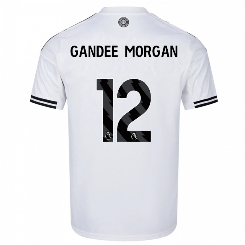 Danxen Bambino Maglia Stella Gandee Morgan #12 Bianco Nero Kit Gara Home 2025/26 Maglietta