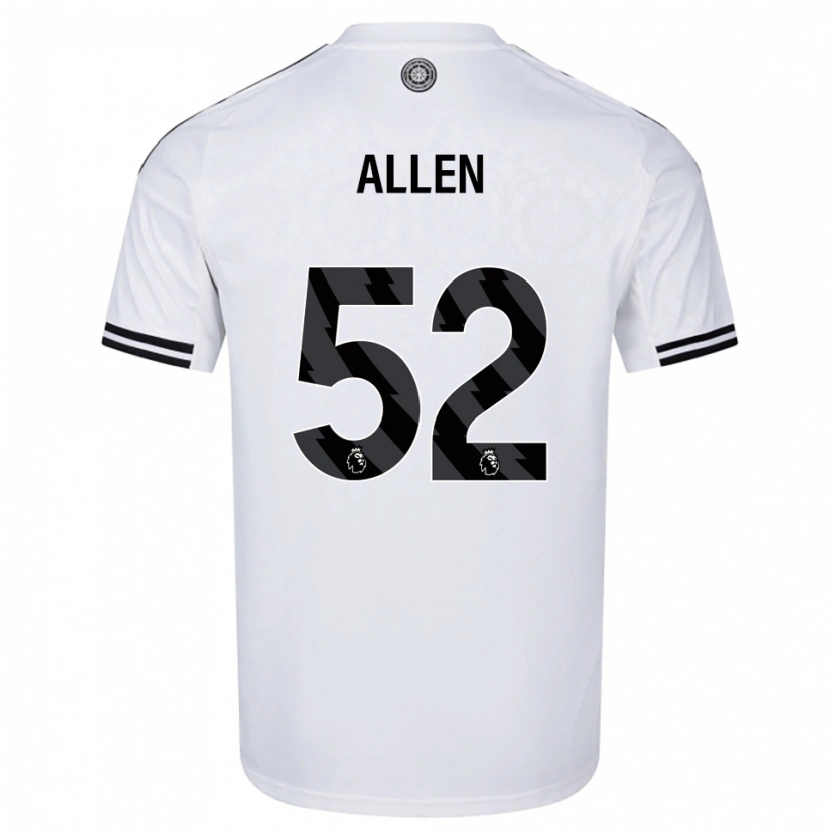 Danxen Bambino Maglia Michael Allen #52 Bianco Nero Kit Gara Home 2025/26 Maglietta