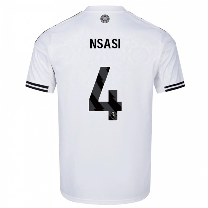 Danxen Bambino Maglia Eddy Nsasi #4 Bianco Nero Kit Gara Home 2025/26 Maglietta