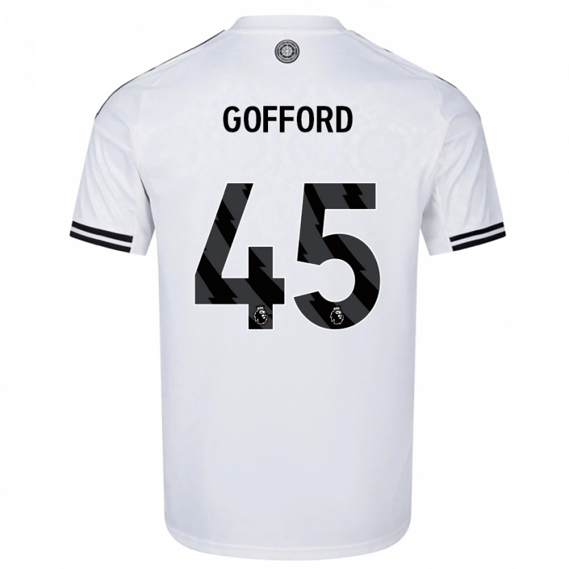 Danxen Bambino Maglia Oliver Gofford #45 Bianco Nero Kit Gara Home 2025/26 Maglietta