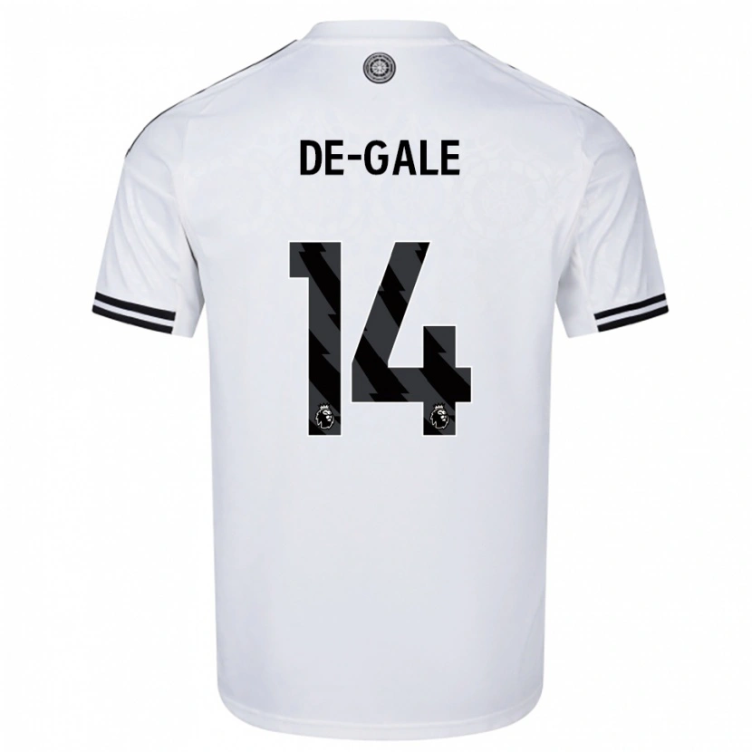 Danxen Bambino Maglia Dylan De-Gale #14 Bianco Nero Kit Gara Home 2025/26 Maglietta