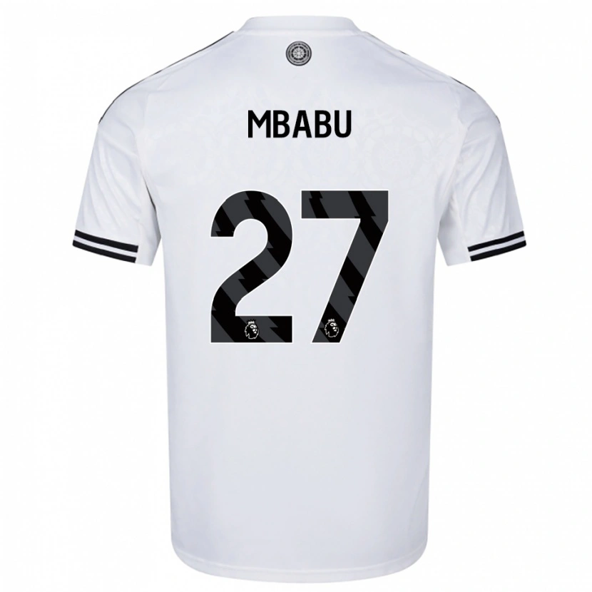 Danxen Bambino Maglia Kevin Mbabu #27 Bianco Nero Kit Gara Home 2025/26 Maglietta