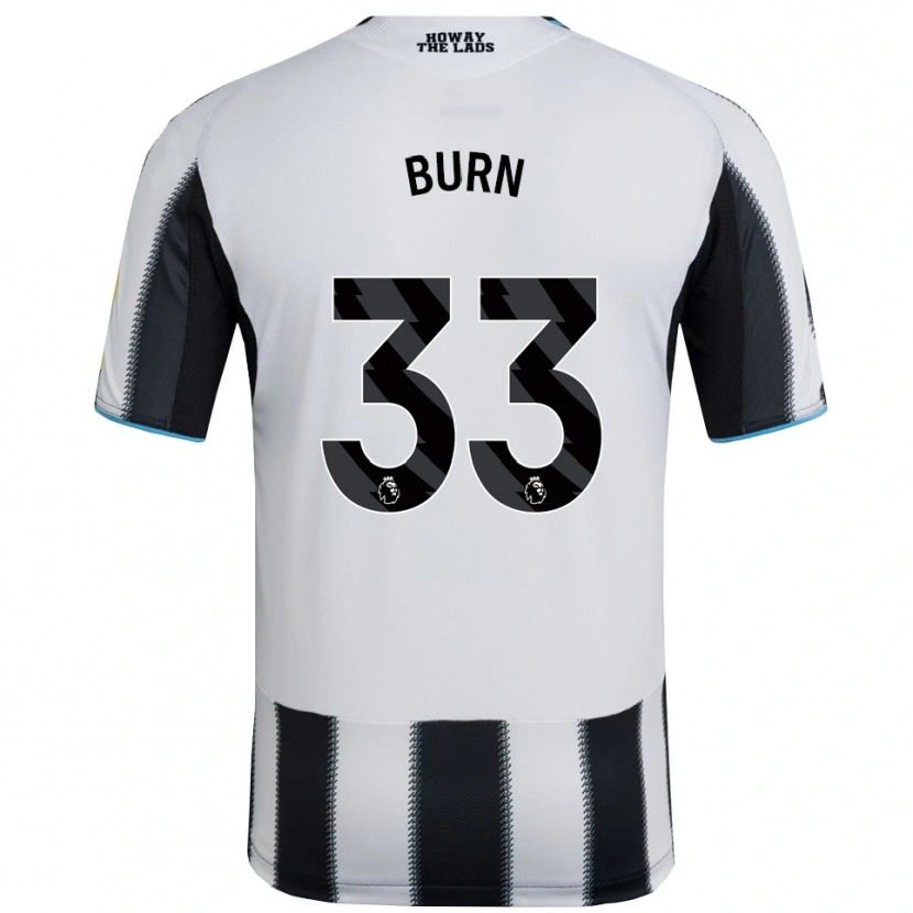 Danxen Bambino Maglia Dan Burn #33 Nero Bianco Kit Gara Home 2025/26 Maglietta