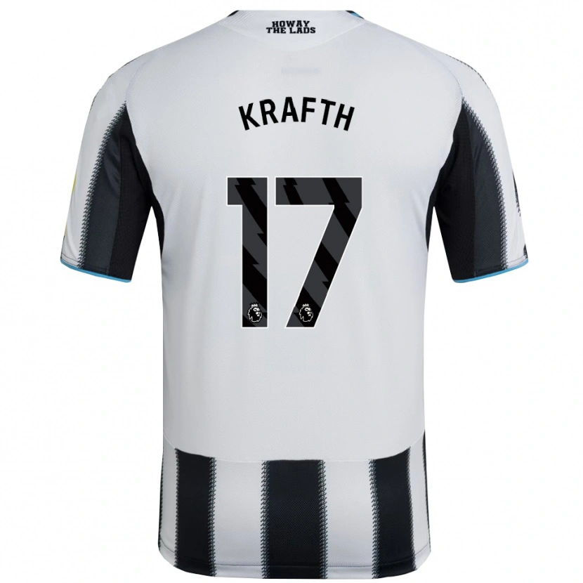 Danxen Bambino Maglia Emil Krafth #17 Nero Bianco Kit Gara Home 2025/26 Maglietta