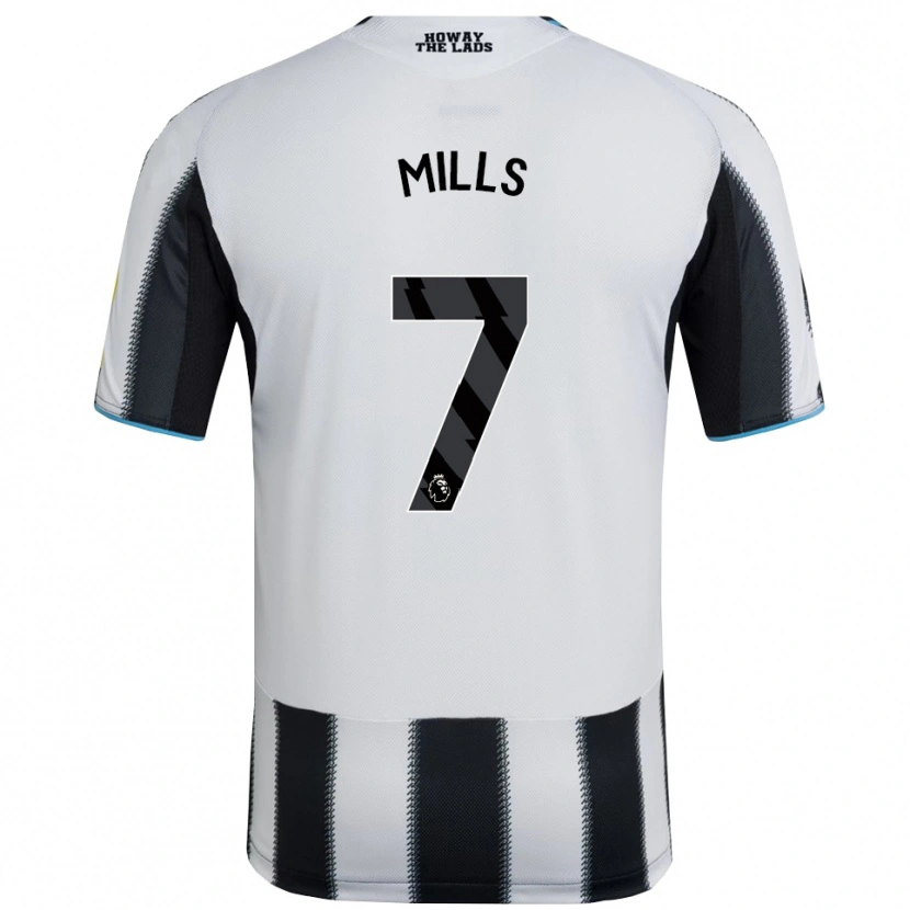 Danxen Bambino Maglia Michael Mills #7 Nero Bianco Kit Gara Home 2025/26 Maglietta