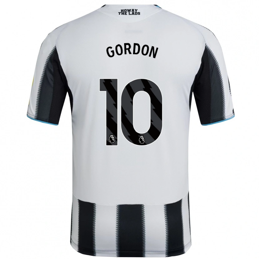 Danxen Bambino Maglia Anthony Gordon #10 Nero Bianco Kit Gara Home 2025/26 Maglietta
