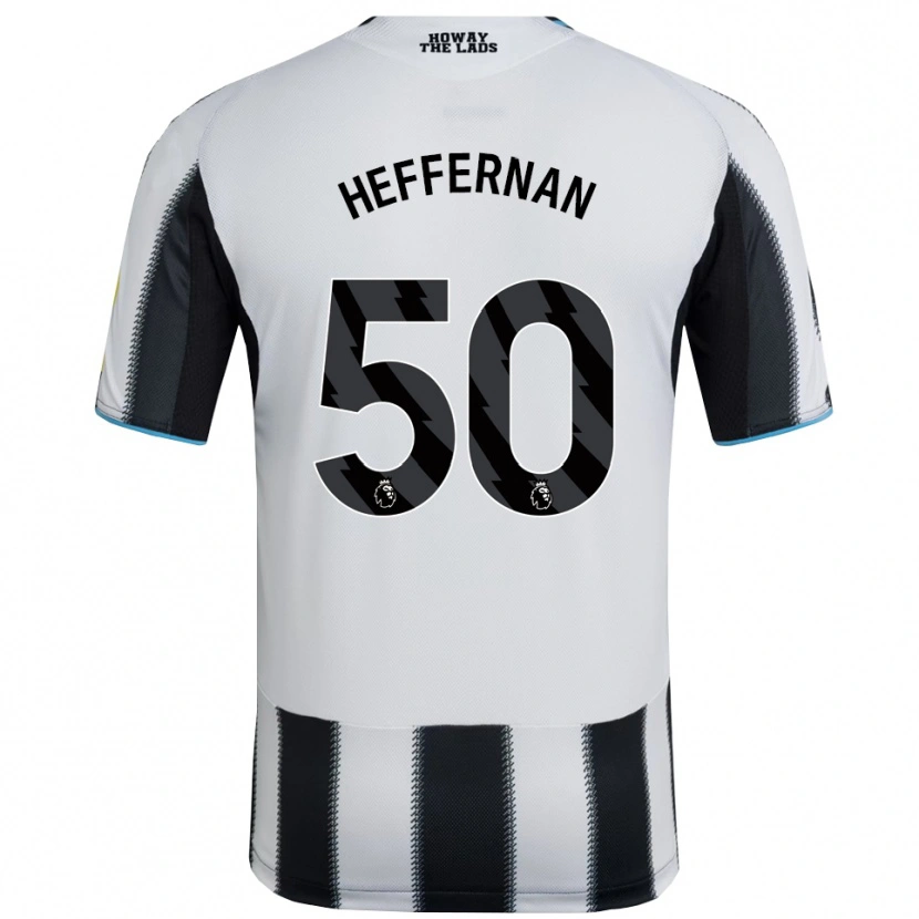 Danxen Bambino Maglia Cathal Heffernan #50 Nero Bianco Kit Gara Home 2025/26 Maglietta