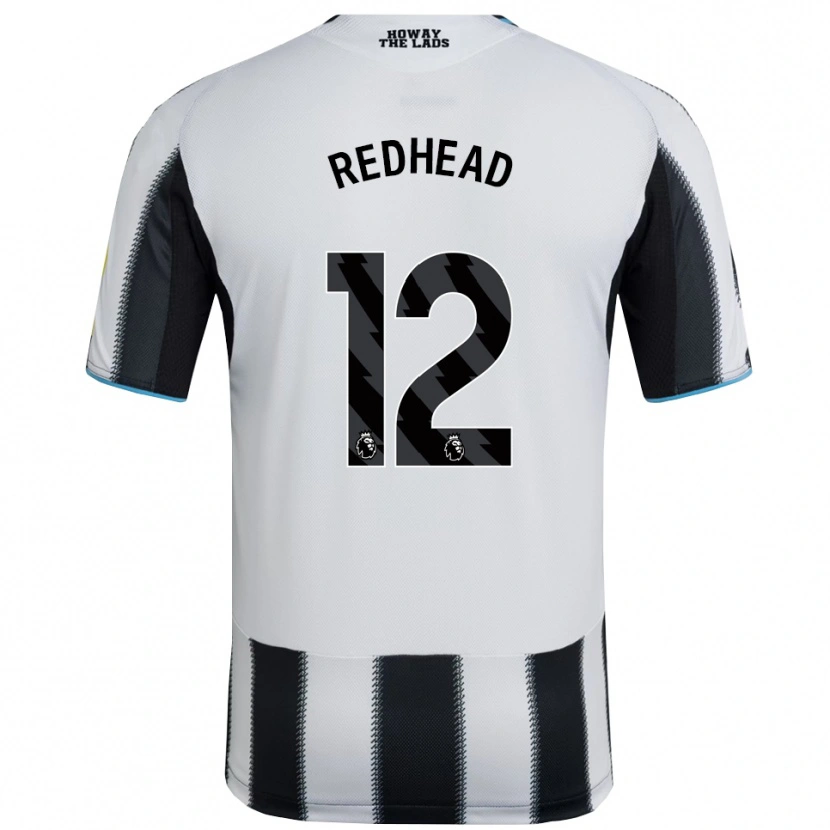 Danxen Bambino Maglia Cara Milne-Redhead #12 Nero Bianco Kit Gara Home 2025/26 Maglietta