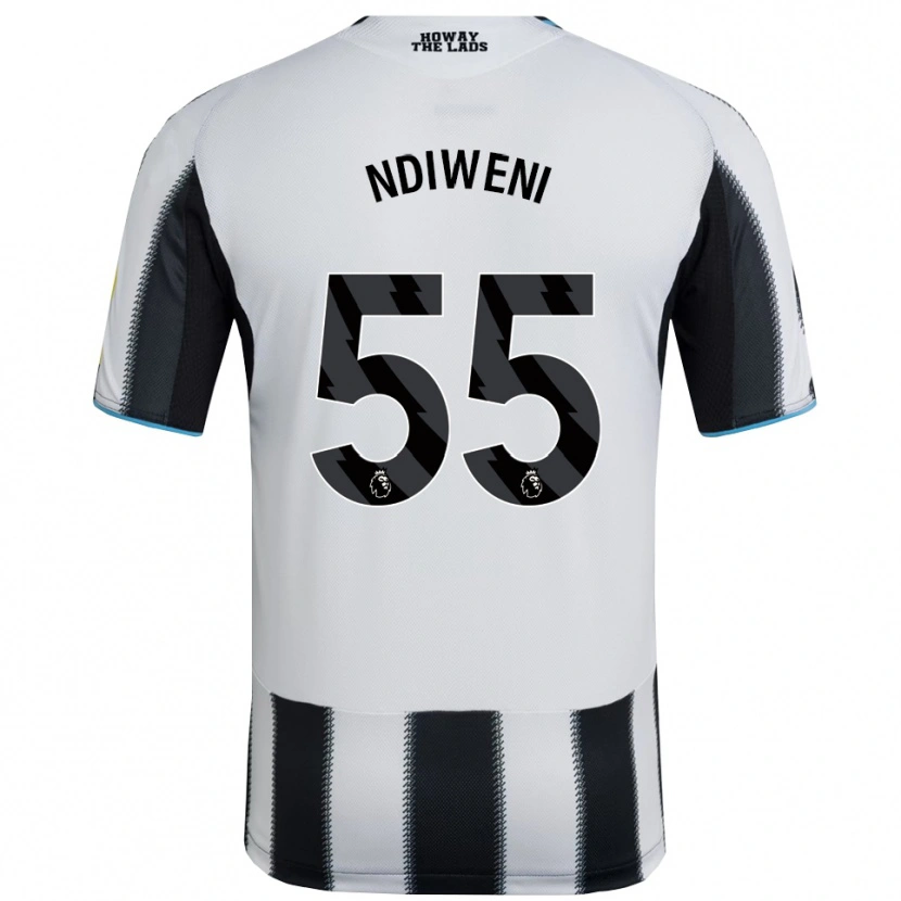 Danxen Bambino Maglia Michael Ndiweni #55 Nero Bianco Kit Gara Home 2025/26 Maglietta