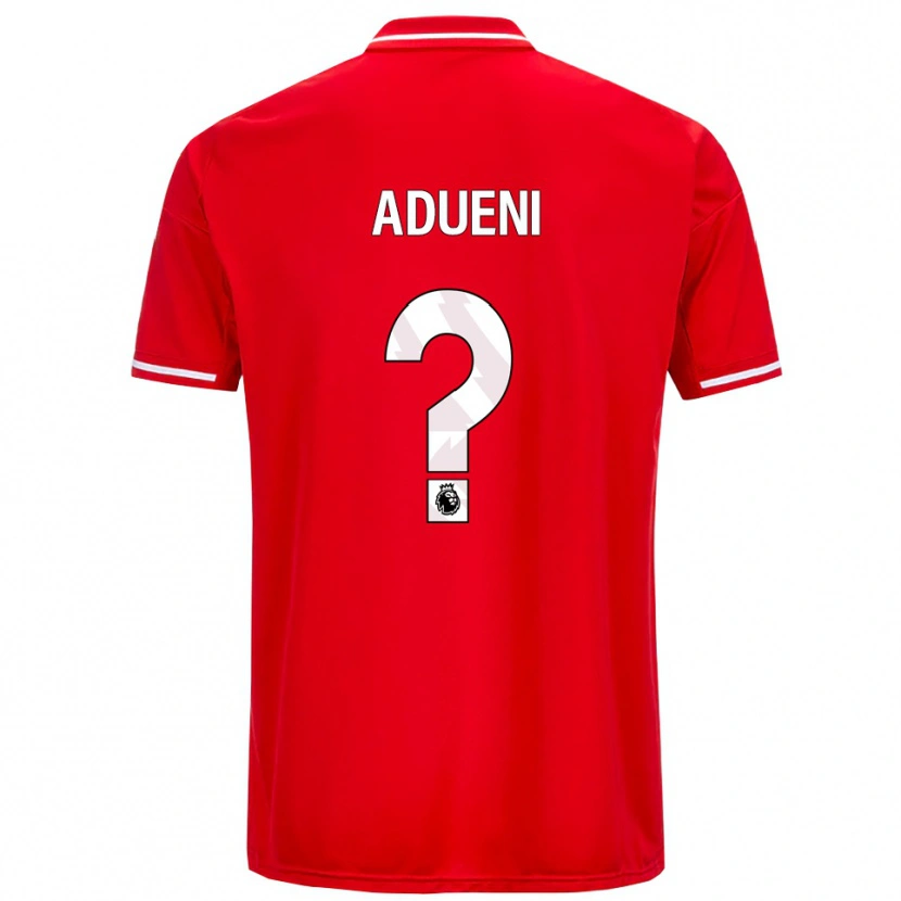 Danxen Bambino Maglia Kevin Adueni #0 Rosso Bianco Kit Gara Home 2025/26 Maglietta