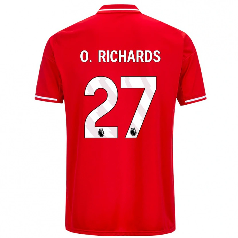 Danxen Bambino Maglia Omar Richards #27 Rosso Bianco Kit Gara Home 2025/26 Maglietta
