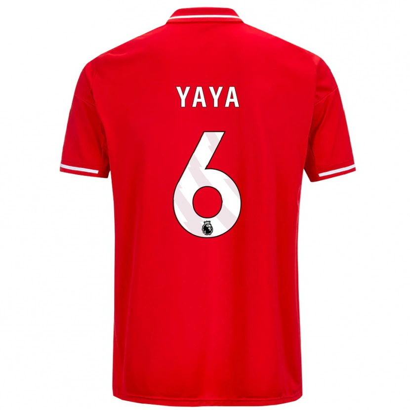Danxen Bambino Maglia Cherif Yaya #6 Rosso Bianco Kit Gara Home 2025/26 Maglietta