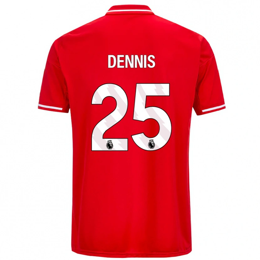 Danxen Bambino Maglia Emmanuel Dennis #25 Rosso Bianco Kit Gara Home 2025/26 Maglietta
