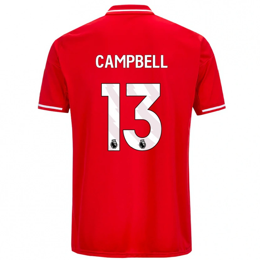 Danxen Bambino Maglia Luke Campbell #13 Rosso Bianco Kit Gara Home 2025/26 Maglietta