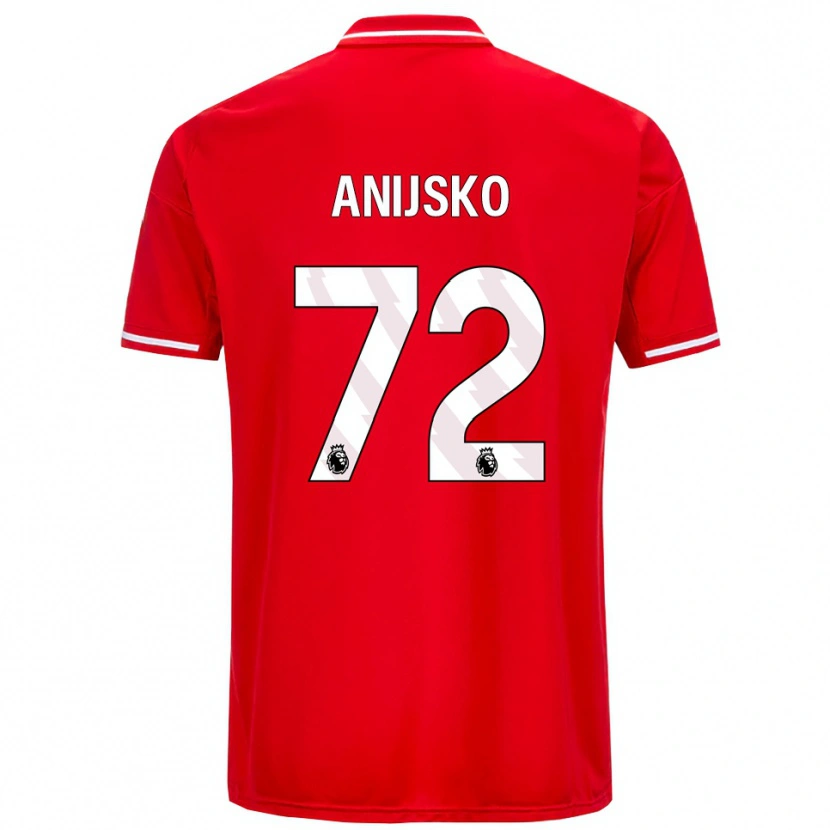 Danxen Bambino Maglia Danni Anisjko #72 Rosso Bianco Kit Gara Home 2025/26 Maglietta