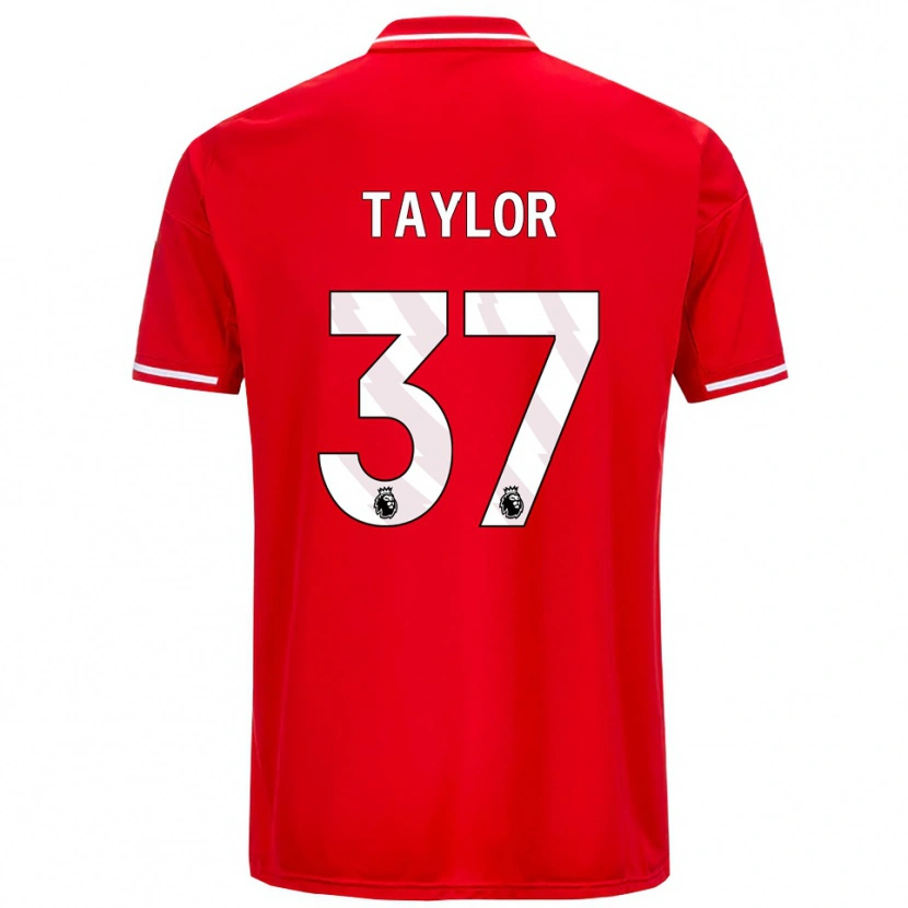Danxen Bambino Maglia Dale Taylor #37 Rosso Bianco Kit Gara Home 2025/26 Maglietta