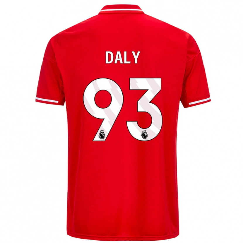 Danxen Bambino Maglia Cormac Daly #93 Rosso Bianco Kit Gara Home 2025/26 Maglietta