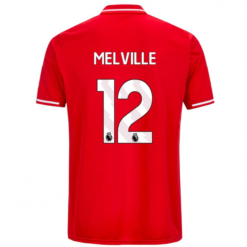 Danxen Bambino Maglia Logan Melville #12 Rosso Bianco Kit Gara Home 2025/26 Maglietta