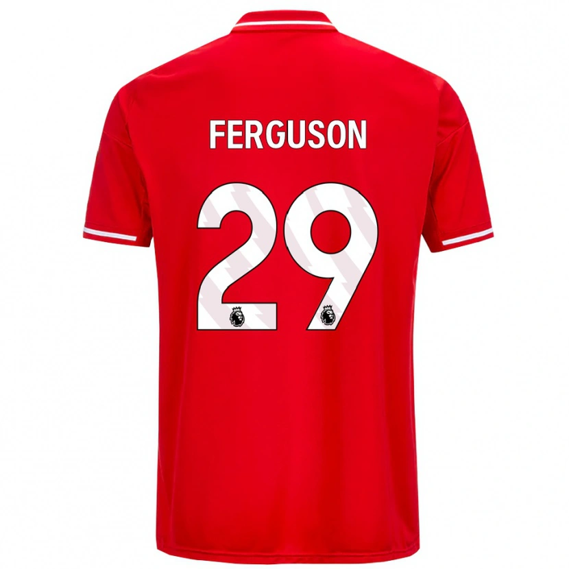 Danxen Bambino Maglia Georgie Ferguson #29 Rosso Bianco Kit Gara Home 2025/26 Maglietta