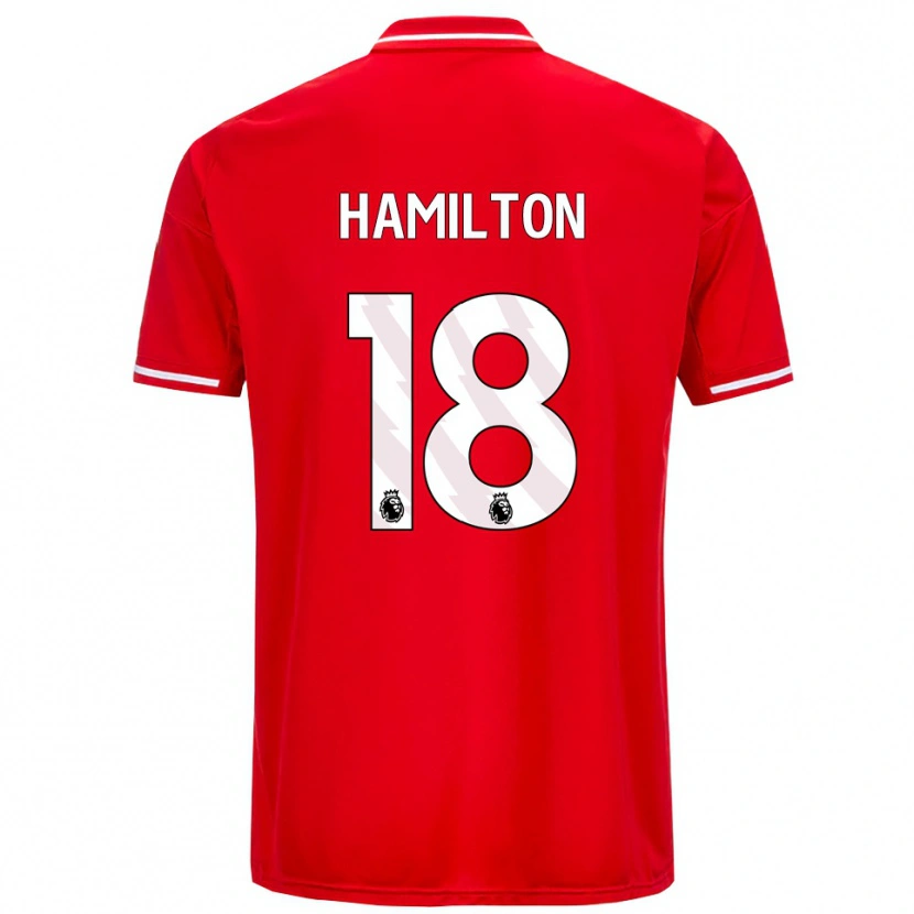 Danxen Bambino Maglia Caragh Hamilton #18 Rosso Bianco Kit Gara Home 2025/26 Maglietta