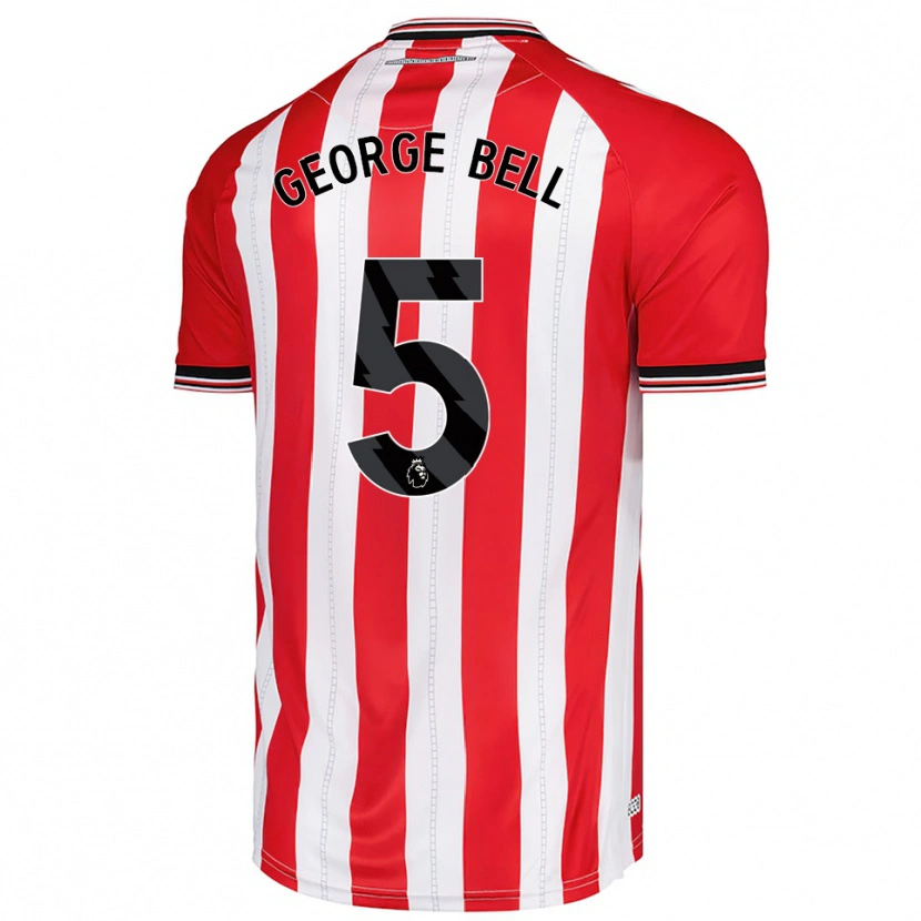 Danxen Bambino Maglia George Bell #5 Rosso Bianco Kit Gara Home 2025/26 Maglietta