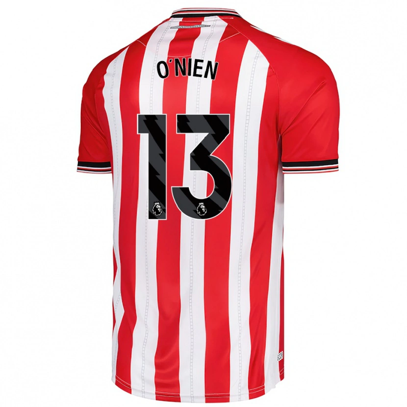 Danxen Bambino Maglia Luke O'nien #13 Rosso Bianco Kit Gara Home 2025/26 Maglietta