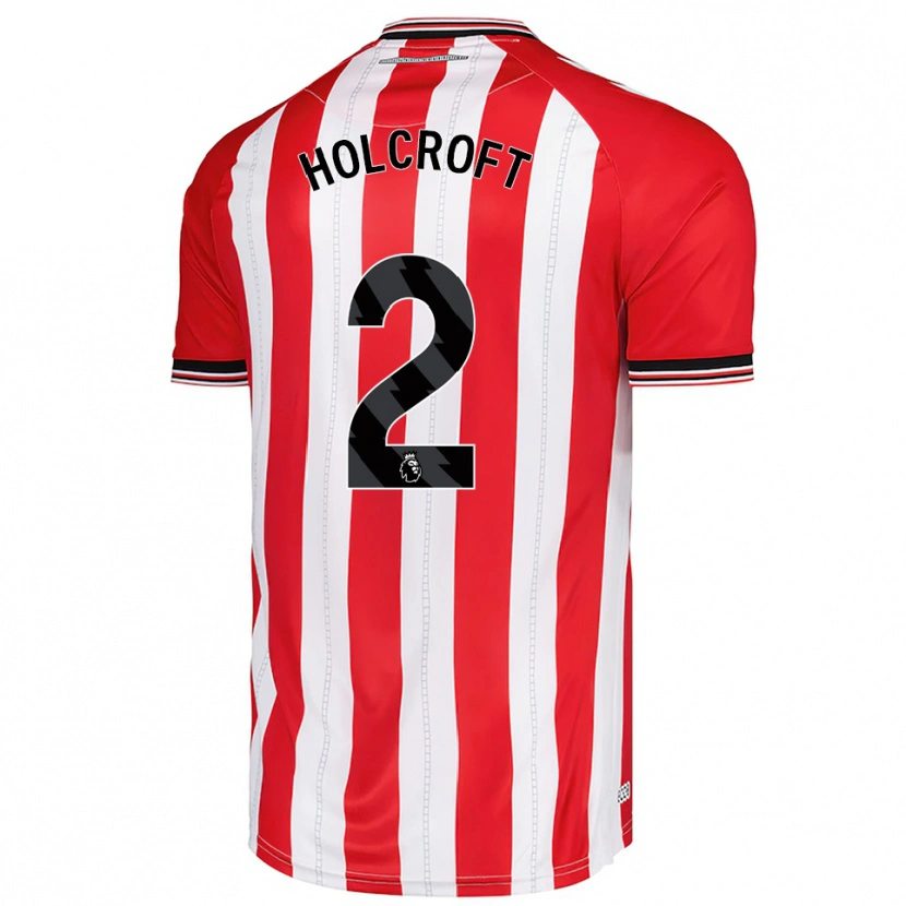 Danxen Bambino Maglia Finlay Holcroft #2 Rosso Bianco Kit Gara Home 2025/26 Maglietta