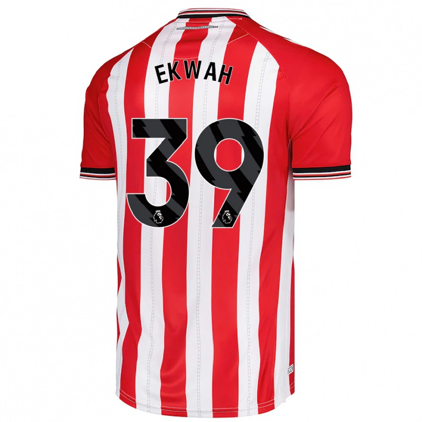 Danxen Bambino Maglia Pierre Ekwah #39 Rosso Bianco Kit Gara Home 2025/26 Maglietta