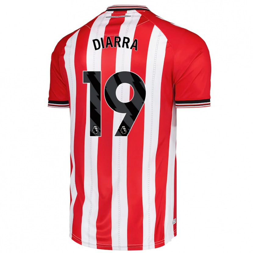 Danxen Bambino Maglia Habib Diarra #19 Rosso Bianco Kit Gara Home 2025/26 Maglietta