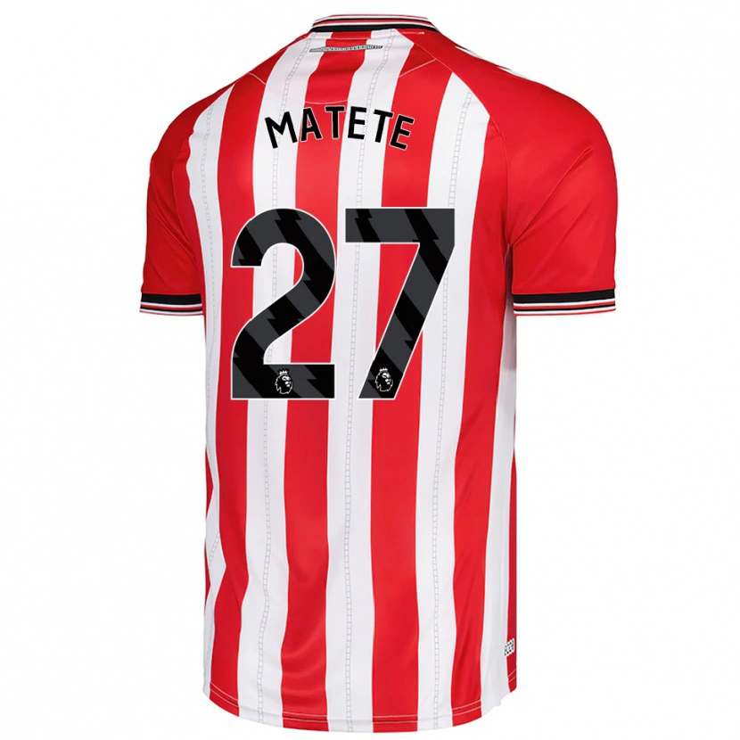 Danxen Bambino Maglia Jay Matete #27 Rosso Bianco Kit Gara Home 2025/26 Maglietta