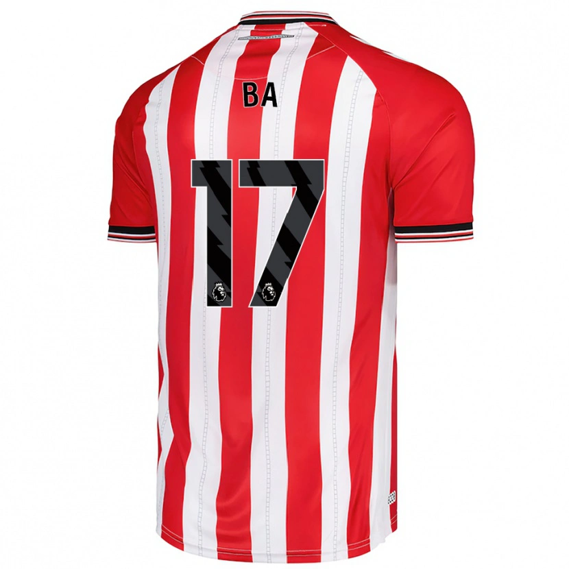 Danxen Bambino Maglia Abdoullah Ba #17 Rosso Bianco Kit Gara Home 2025/26 Maglietta