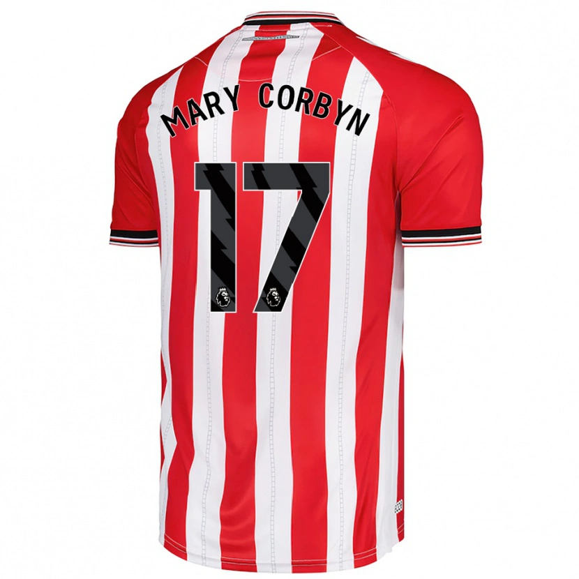 Danxen Bambino Maglia Mary Corbyn #17 Rosso Bianco Kit Gara Home 2025/26 Maglietta