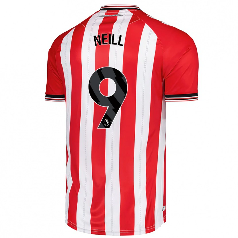 Danxen Bambino Maglia Marcus Neill #9 Rosso Bianco Kit Gara Home 2025/26 Maglietta