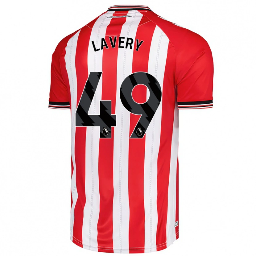 Danxen Bambino Maglia Tom Lavery #49 Rosso Bianco Kit Gara Home 2025/26 Maglietta