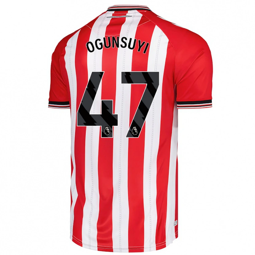 Danxen Bambino Maglia Trey Samuel-Ogunsuyi #47 Rosso Bianco Kit Gara Home 2025/26 Maglietta