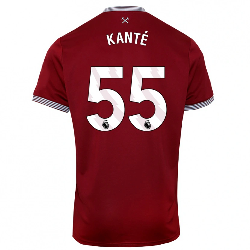Danxen Bambino Maglia Mohamadou Kanté #55 Borgogna Bianco Kit Gara Home 2025/26 Maglietta