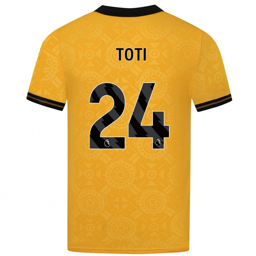 Danxen Bambino Maglia Toti #24 Giallo Nero Kit Gara Home 2025/26 Maglietta
