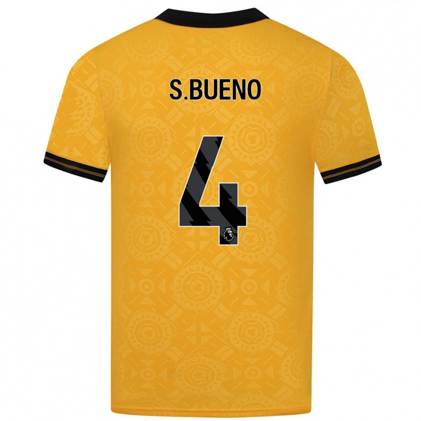 Danxen Bambino Maglia Santiago Bueno #4 Giallo Nero Kit Gara Home 2025/26 Maglietta