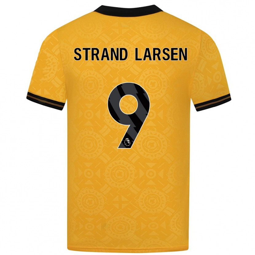 Danxen Bambino Maglia Jørgen Strand Larsen #9 Giallo Nero Kit Gara Home 2025/26 Maglietta