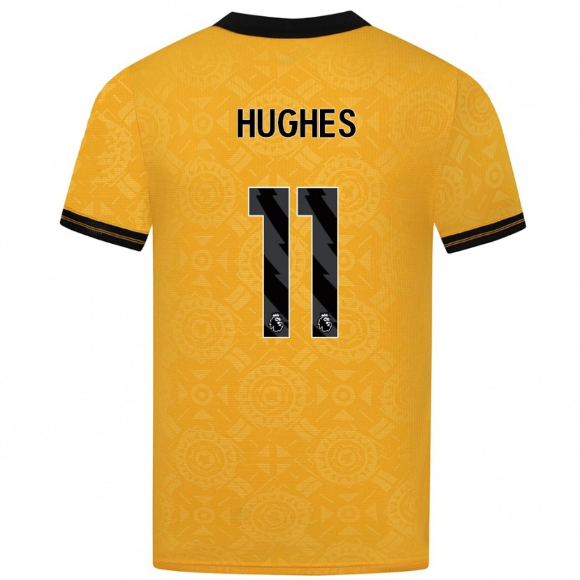 Danxen Bambino Maglia Amber Hughes #11 Giallo Nero Kit Gara Home 2025/26 Maglietta