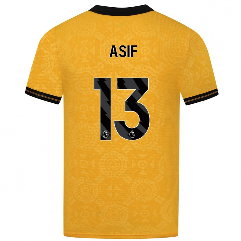 Danxen Bambino Maglia Daston Asif #13 Giallo Nero Kit Gara Home 2025/26 Maglietta