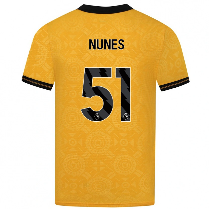 Danxen Bambino Maglia Grazi Nunes #51 Giallo Nero Kit Gara Home 2025/26 Maglietta
