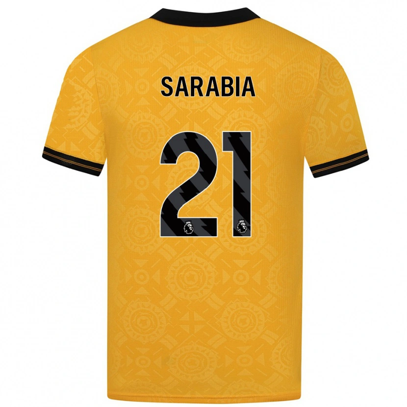 Danxen Bambino Maglia Pablo Sarabia #21 Giallo Nero Kit Gara Home 2025/26 Maglietta