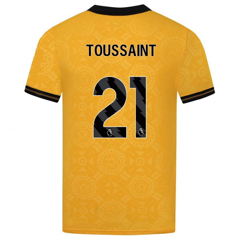 Danxen Bambino Maglia Destiney Toussaint #21 Giallo Nero Kit Gara Home 2025/26 Maglietta